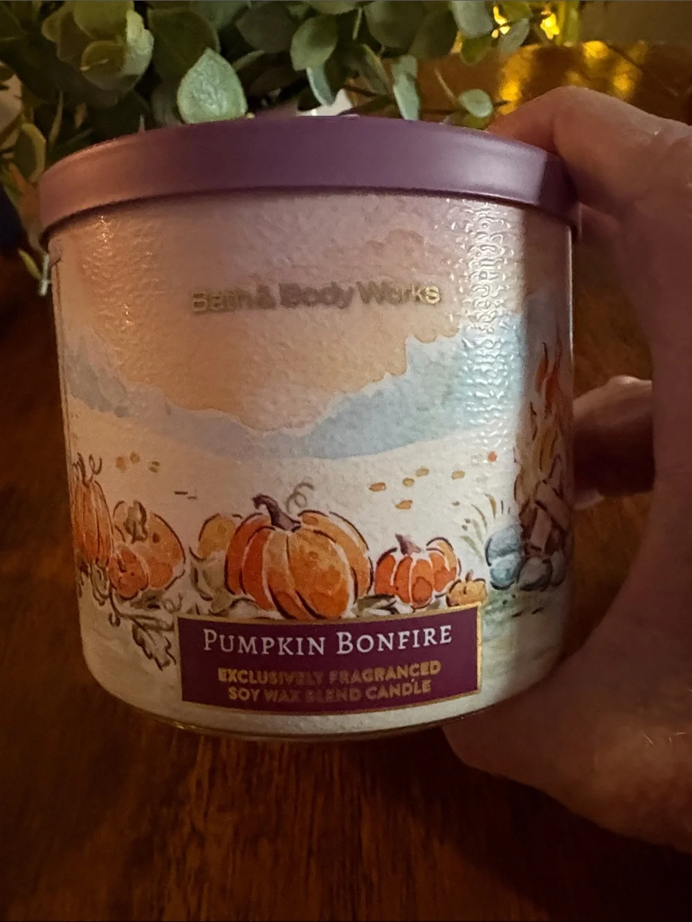 Nwt “Pumpkin Bonfire” 3 Wick Candle from the new fall collection from B&B